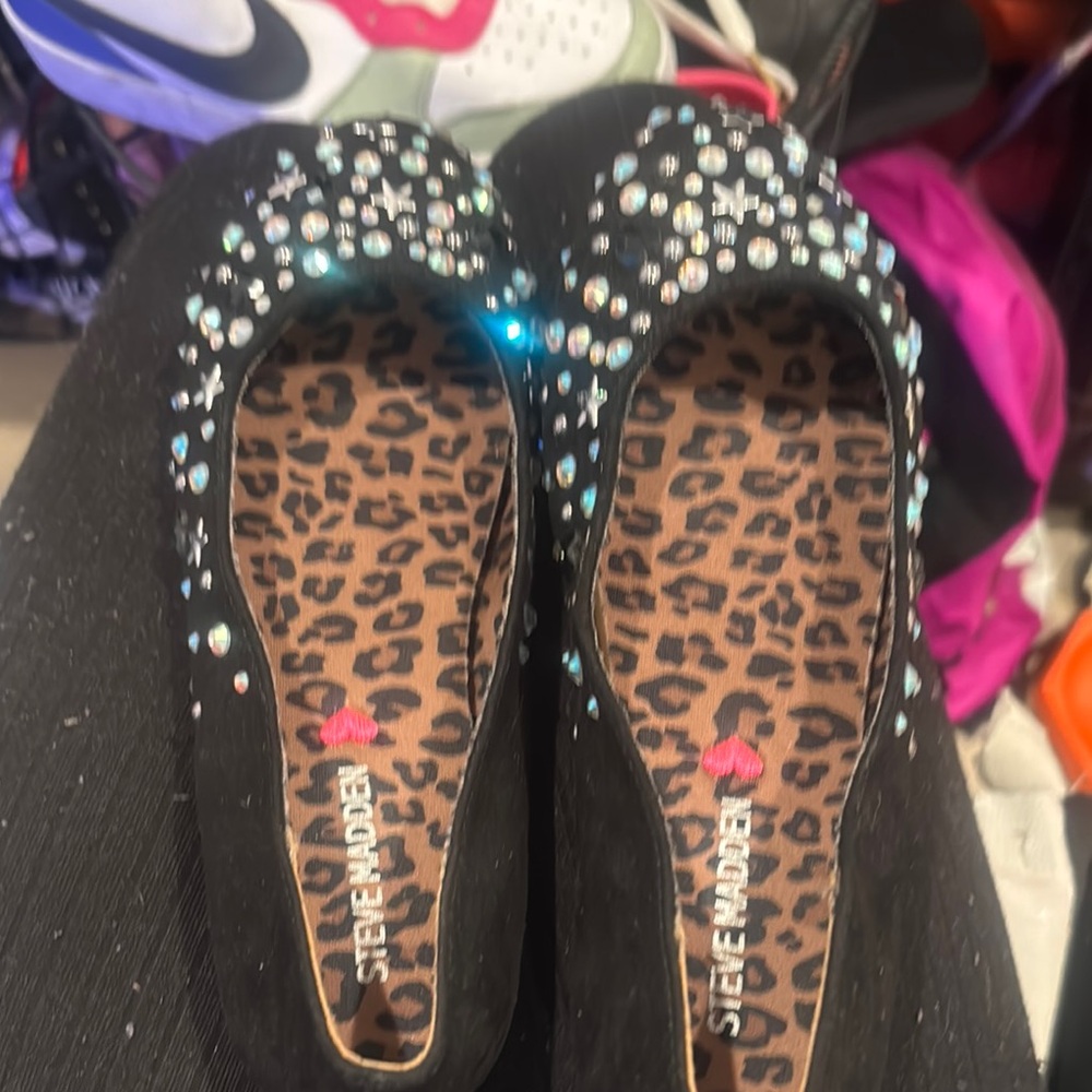 Steve Madden Black Studded Flats